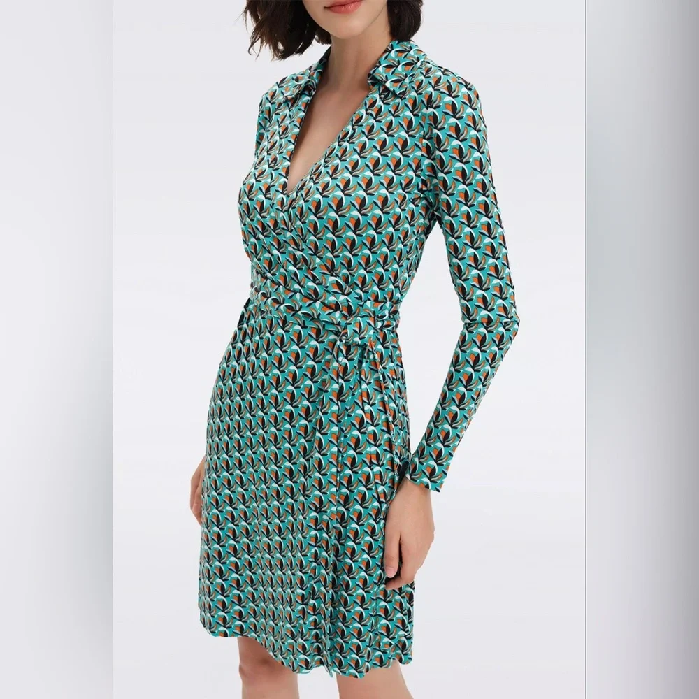 NWT Diane von Furstenberg Jeanne Silk Jersey Wrap Dress